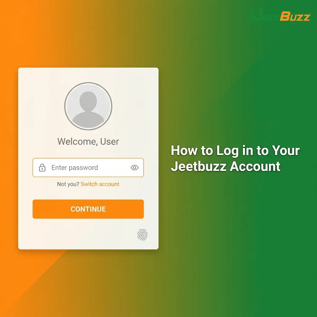 Jeetbuzz account login form showing email and password fields with the Log In button for accessing your betting dashboard