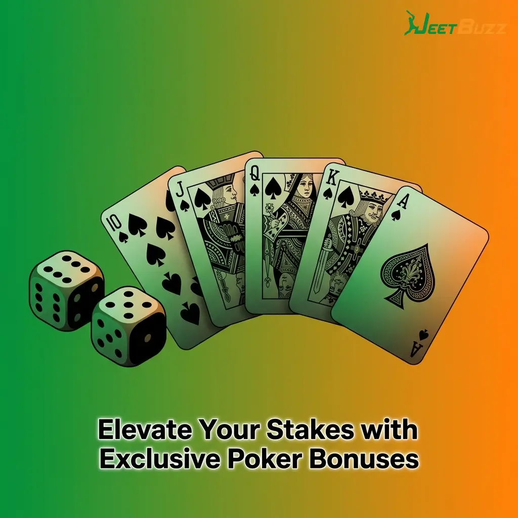 JeetBuzz poker bonus offers showing 100% match up to ৳900 and 77% match up to ৳7,777 welcome deals