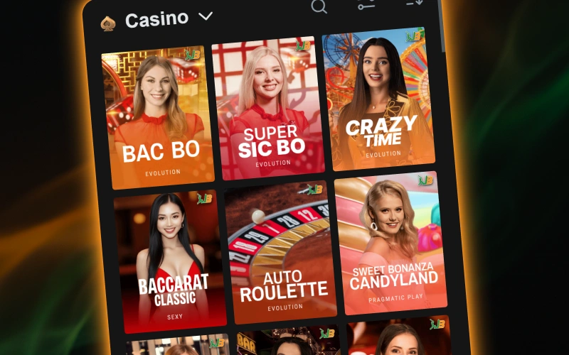 Access live casino rooms on the Jeetbuzz app to play table games in Bangladesh.