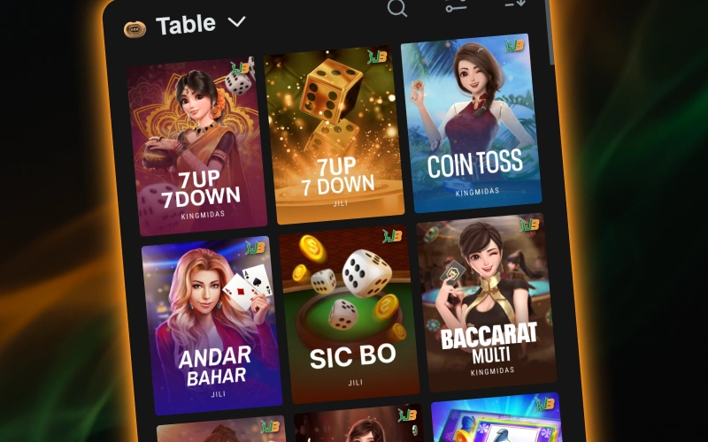 Play classic table games directly within the Jeetbuzz mobile app interface.