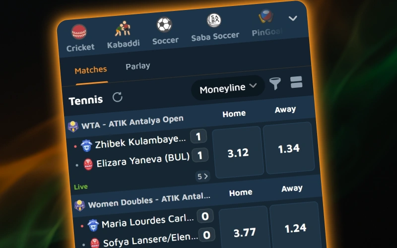 Place sports bets on Tennis and Boxing fights via the Jeetbuzz app.