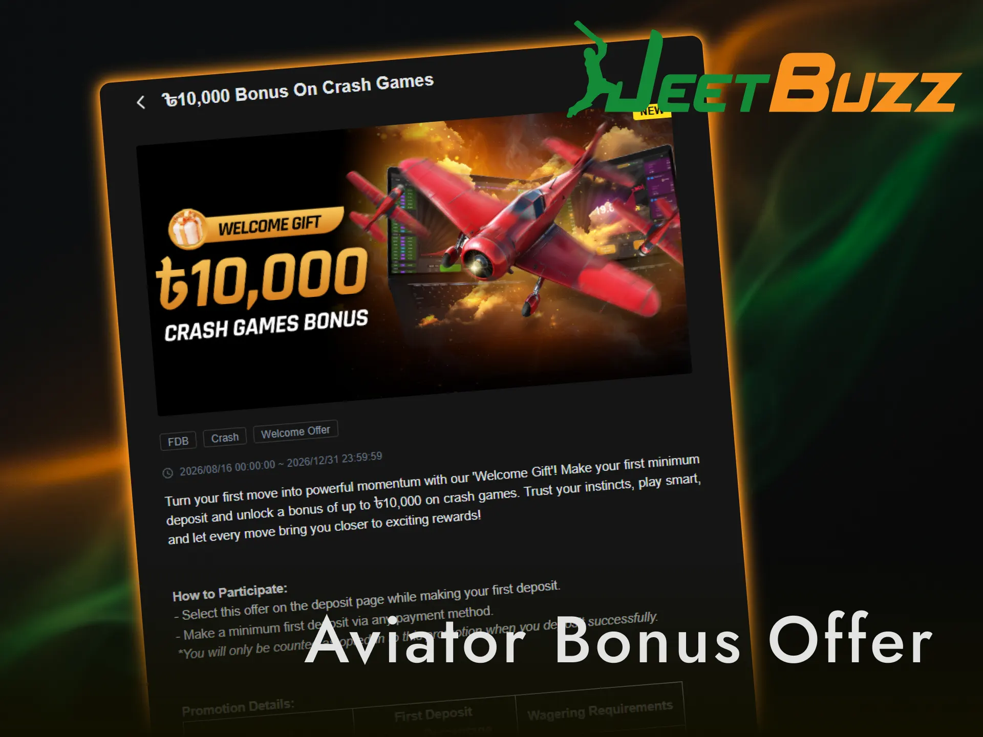 Claim a exclusive promo offer to play Aviator on Jeetbuzz.