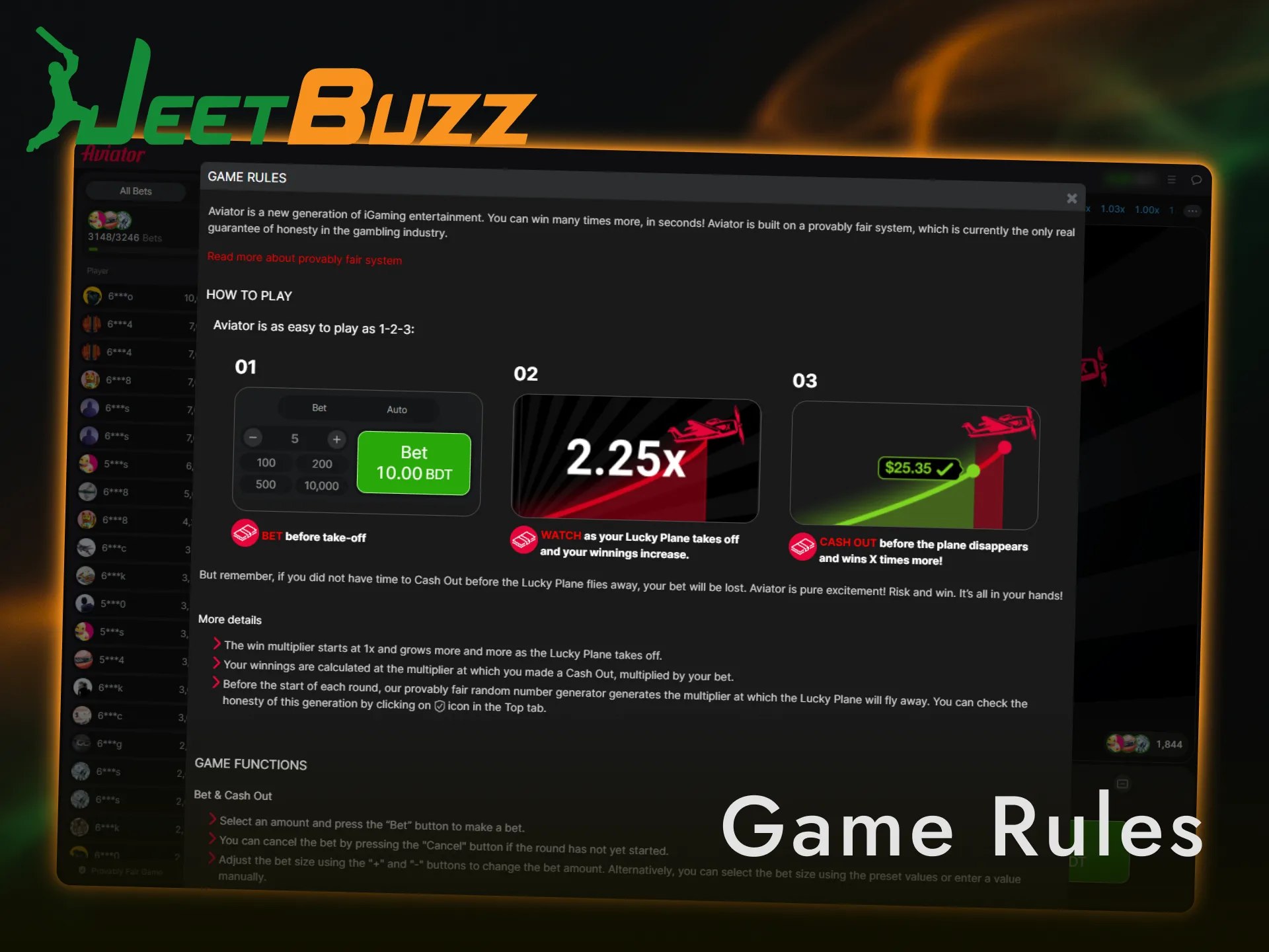Learn the core Aviator game rules before placing bets on Jeetbuzz.