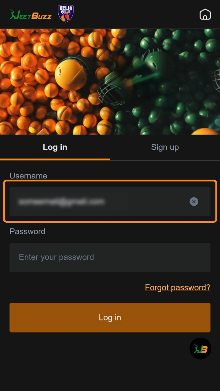 Enter your registered phone number or email for Jeetbuzz portal login.