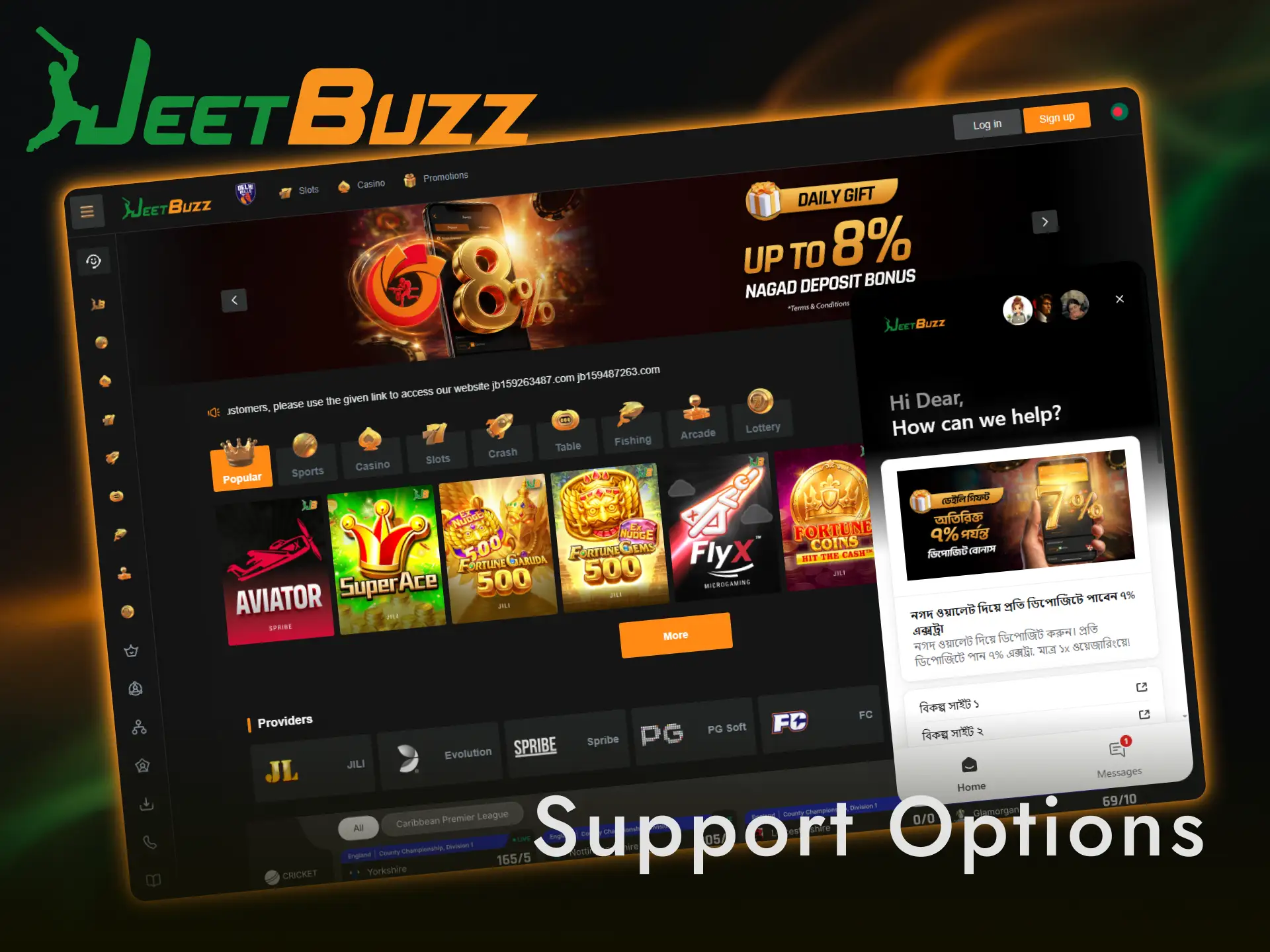 Contact the 24/7 helpdesk support for instant assistance on Jeetbuzz.