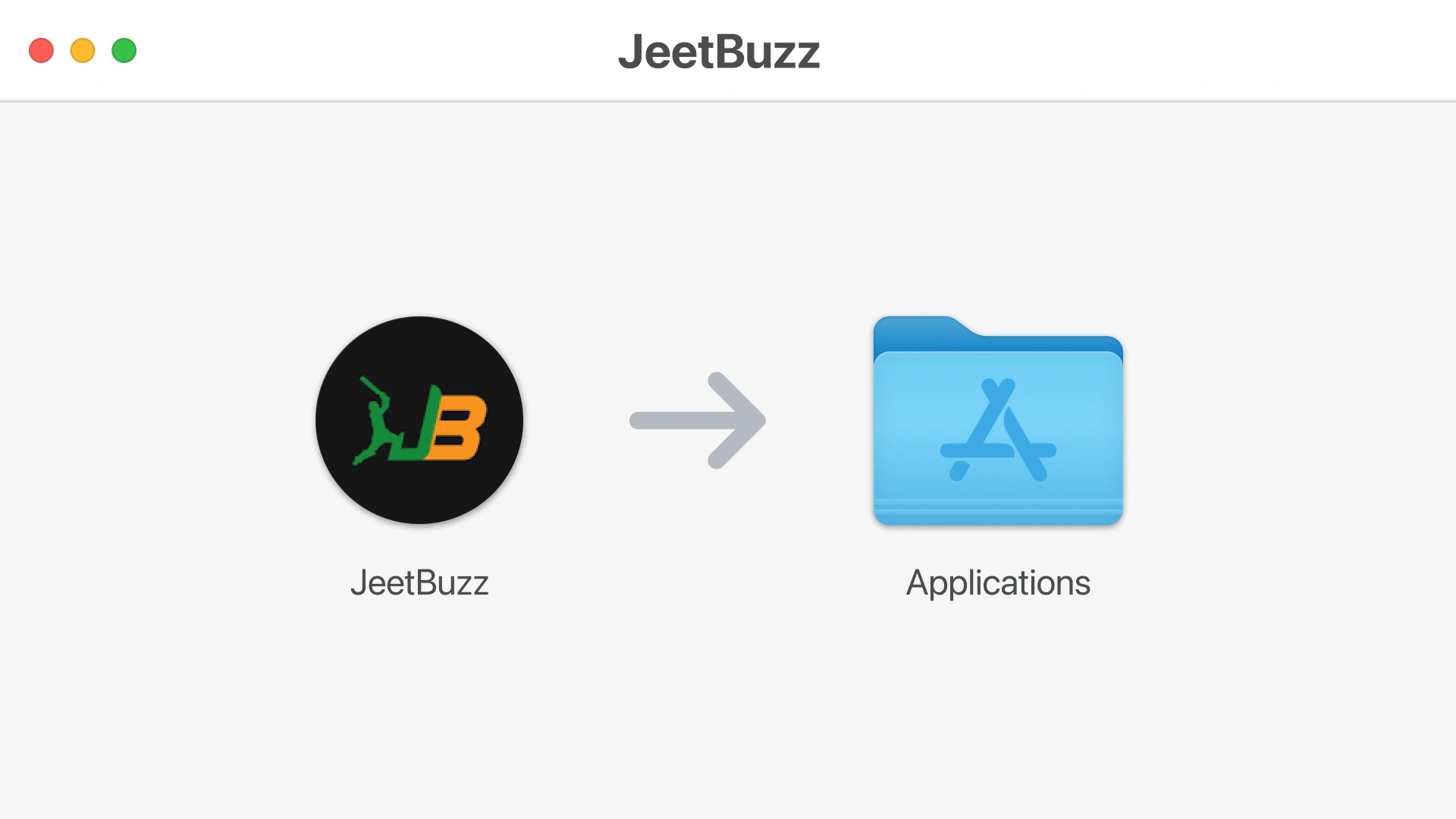 Drag the app icon to Applications to set up Jeetbuzz on Mac.