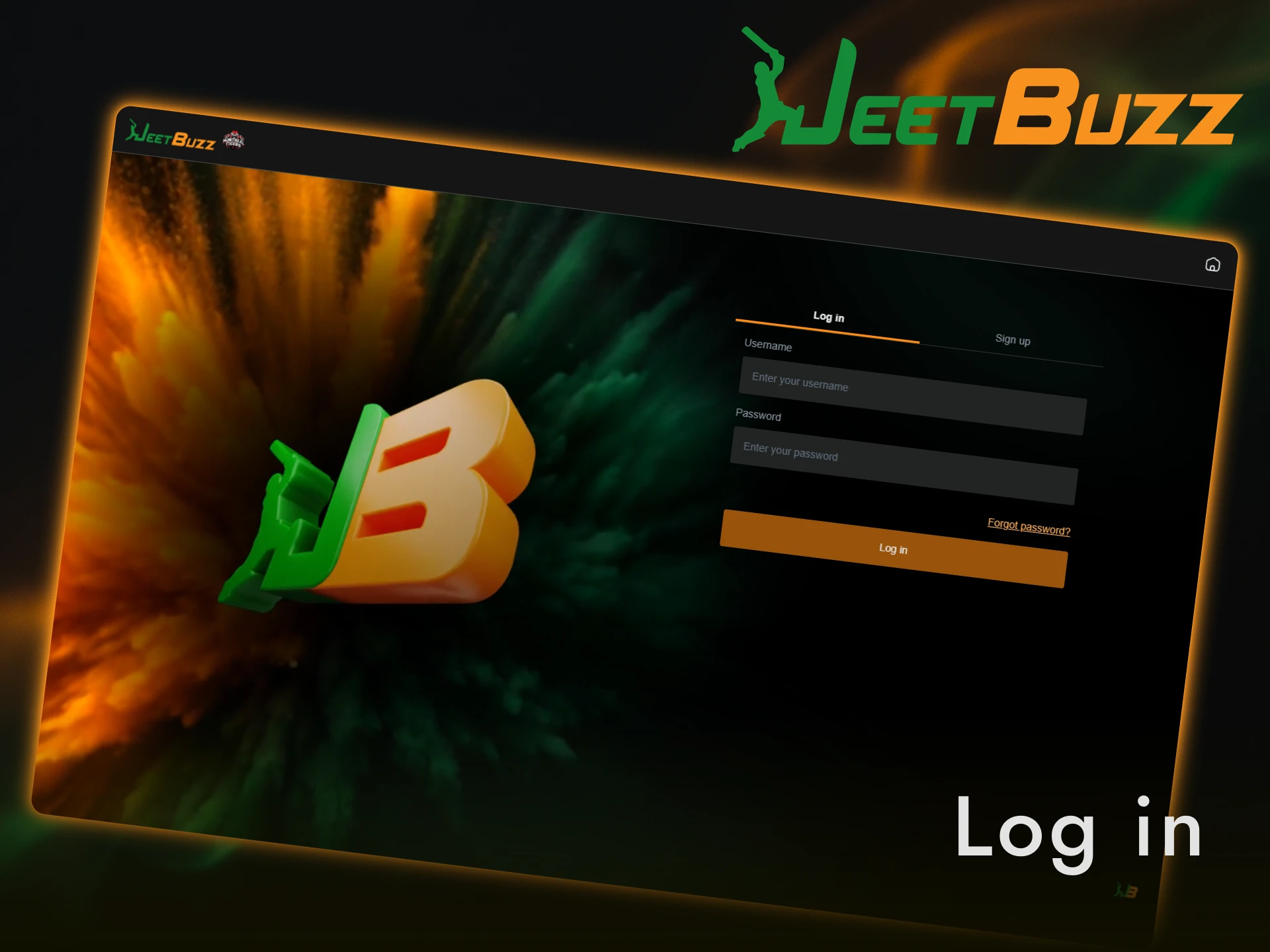 Log in to your personal Jeetbuzz profile to access live betting options.